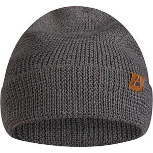 Men's Grey Merino Wool Fitted Stretch Beanie Stretchy Fisherman Beanie Cap